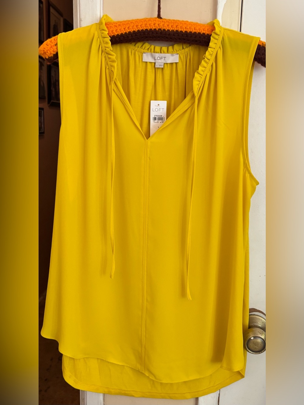 LOFT Bright Yellow/gold Sleeveless top size LG